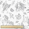 Printed Cotton GARANCE White / Black